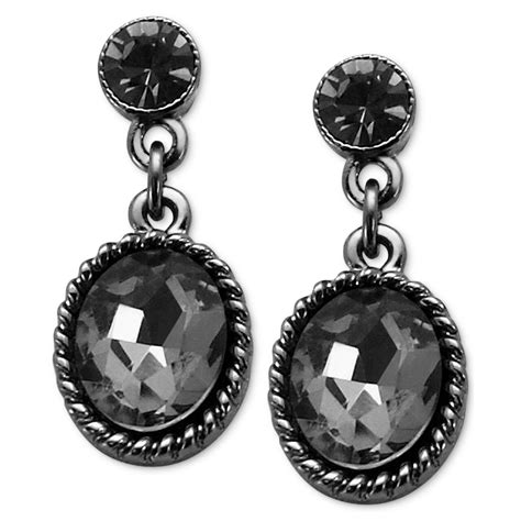 gucci black stone earrings